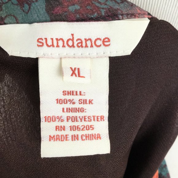 Sundance Silk Floral Wrap Blouse xl - Picture 7 of 8